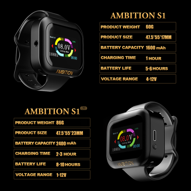 Fuente de alimentación portátil para tatuajes Ambition S1: profesional para un rendimiento óptimo